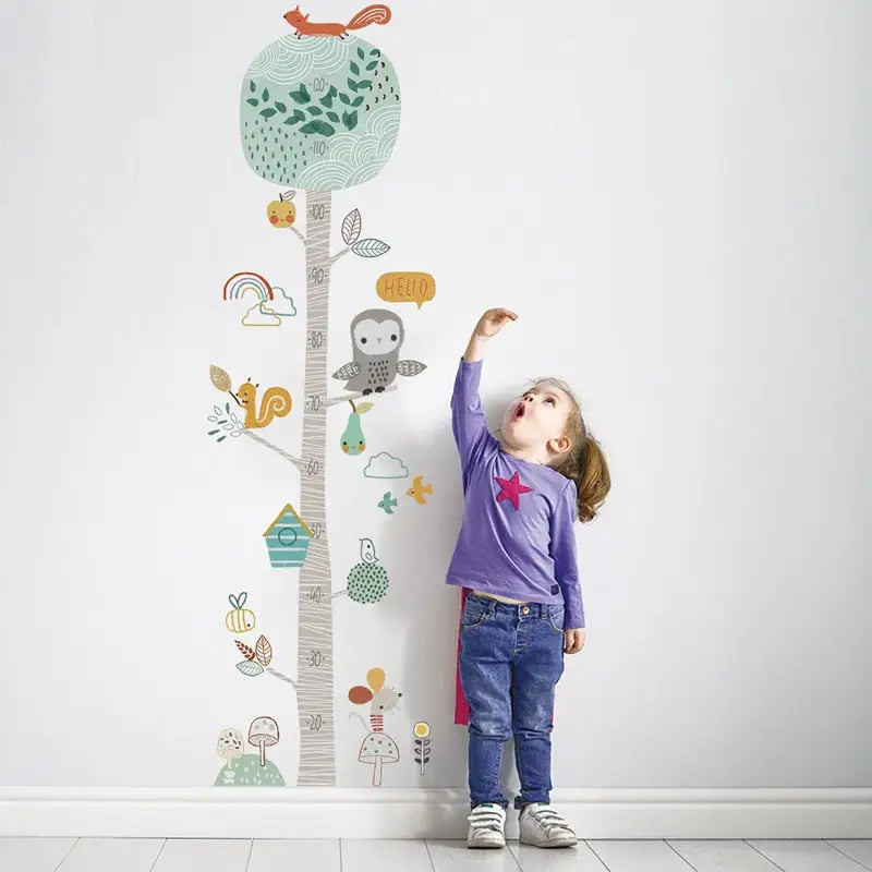 Stickers mural toise arbre animaux de la forêt décoration enfant bébé –  kidyhome