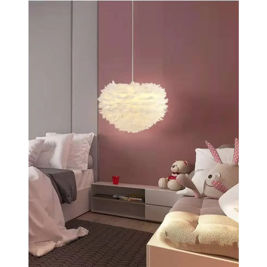 lampe suspendu plume Led E27 décoration chambre d'enfant et bébé – kidyhome