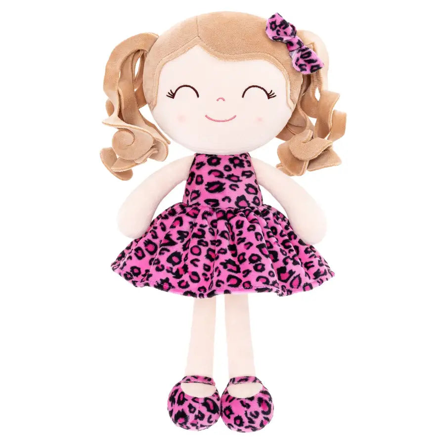 Adorable poupées personnalisable imprimé animaux - pink