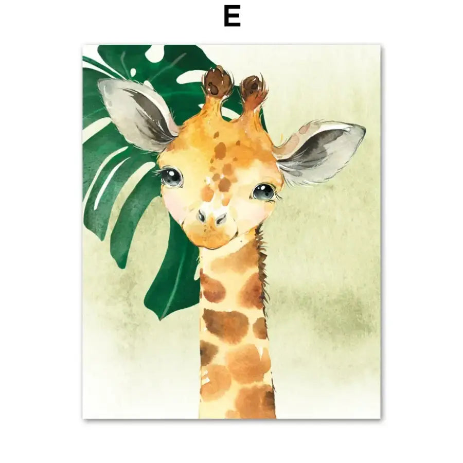 Affiche adorable bébé animal de la savane - E / 30X40 cm