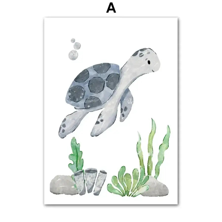 Affiche animaux aquatiques - A / 50X70 cm Unframed - affiche