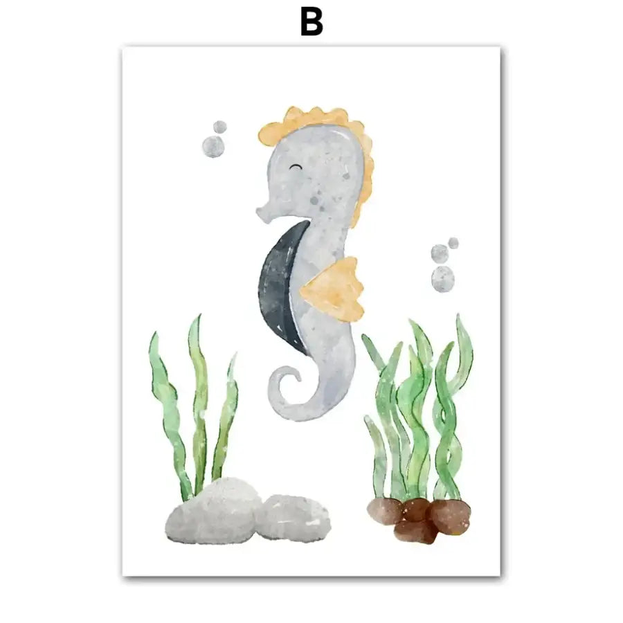 Affiche animaux aquatiques - B / A4 21X30 cm Unframed