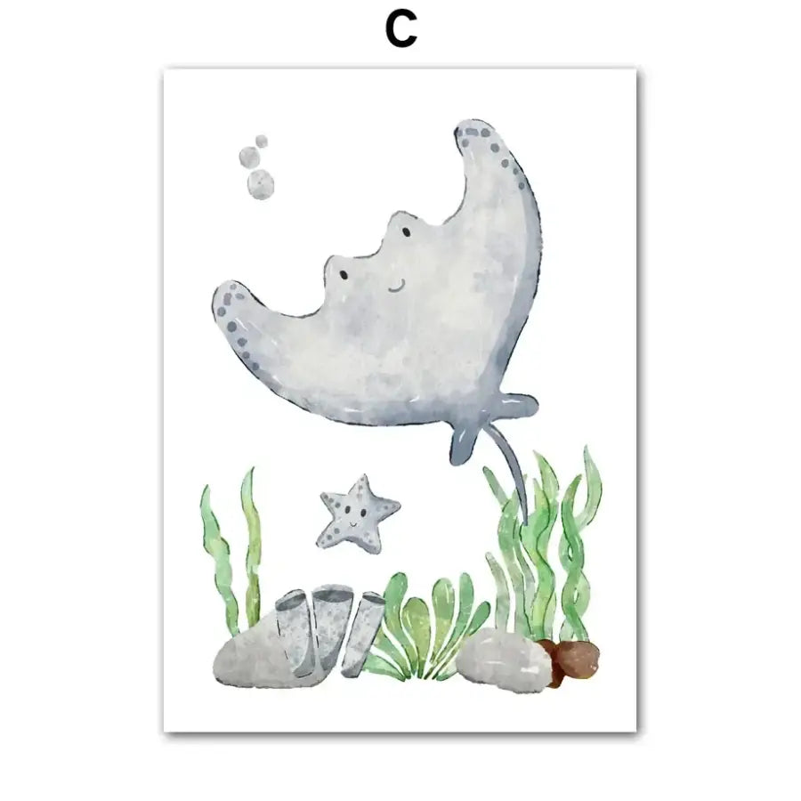 Affiche animaux aquatiques - C / 60X100 cm Unframed
