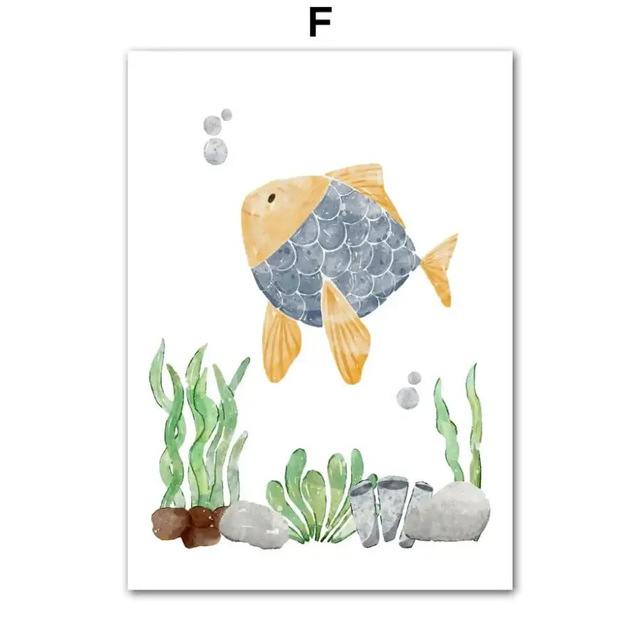 Affiche animaux aquatiques - F / 60X80 cm Unframed - affiche