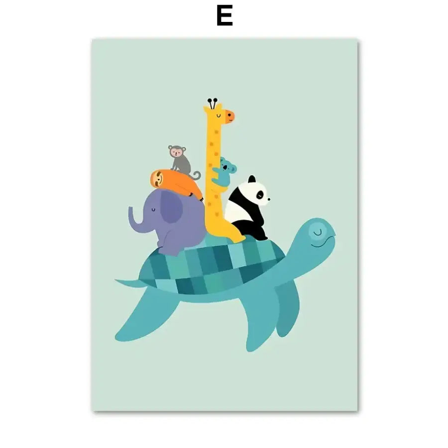 Affiche animaux colorés - E / 40X60 cm Unframed - affiche