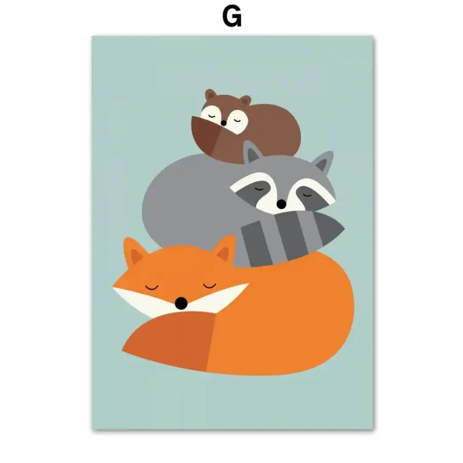 Affiche animaux colorés - G / 40X60 cm Unframed - affiche