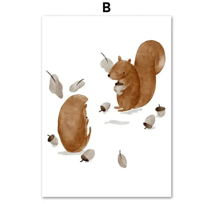 Affiche animaux douceur de l’automne - B / 50X70 cm