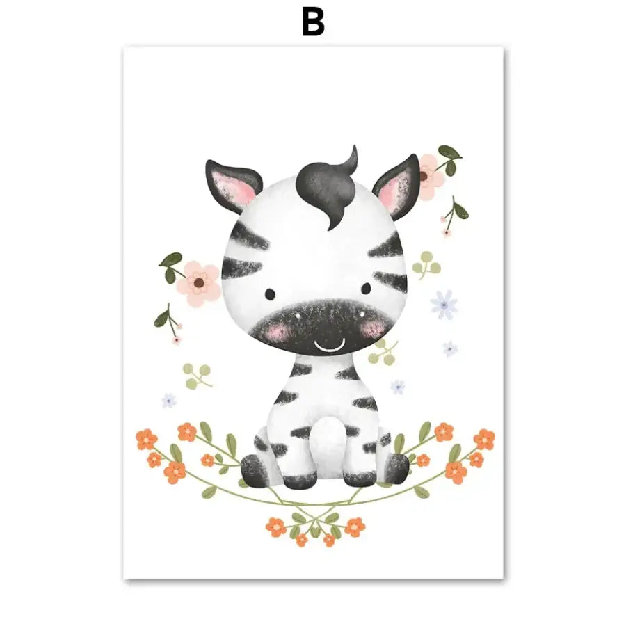 Affiche animaux fleurs bohème - B / 60X100 cm Unframed