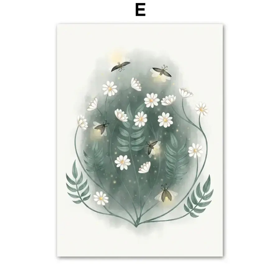 Affiche animaux et fleurs - E / A4 21X30 cm Unframed