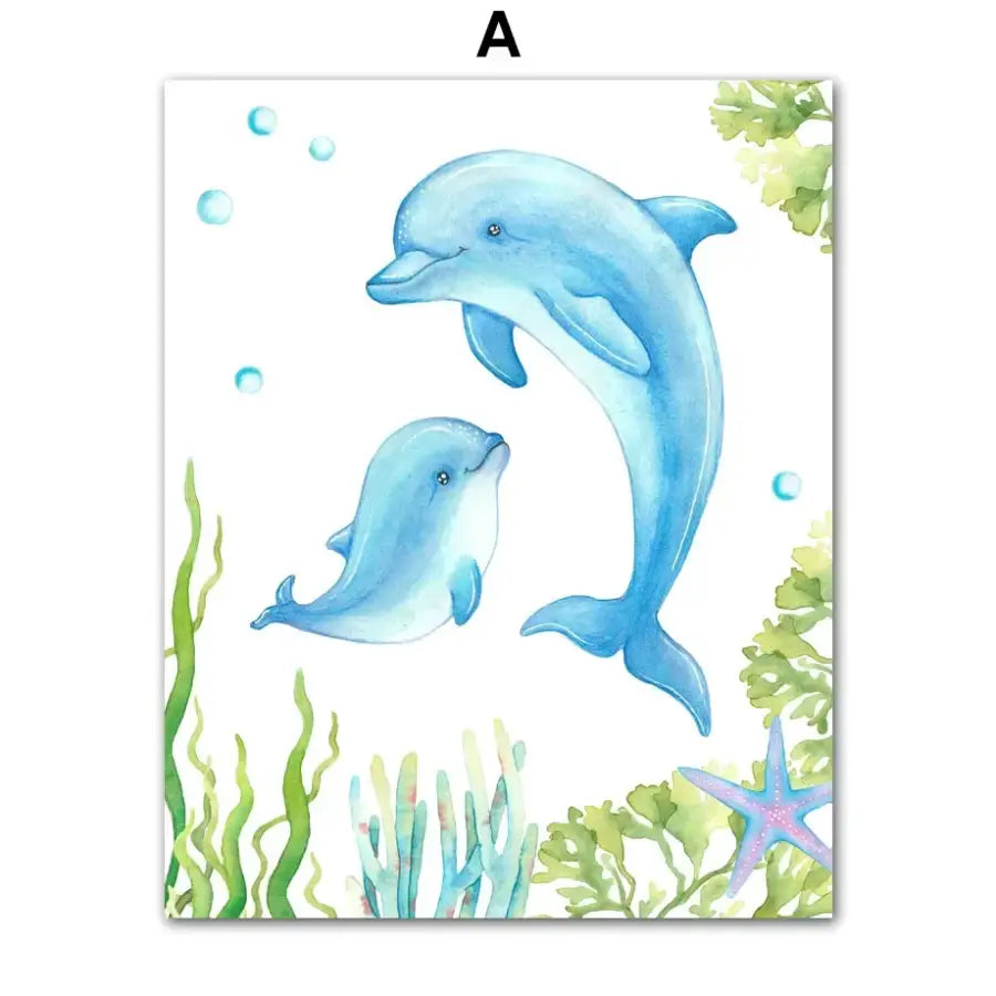 Affiche animaux marins colorés - A / 40X60 cm Unframed