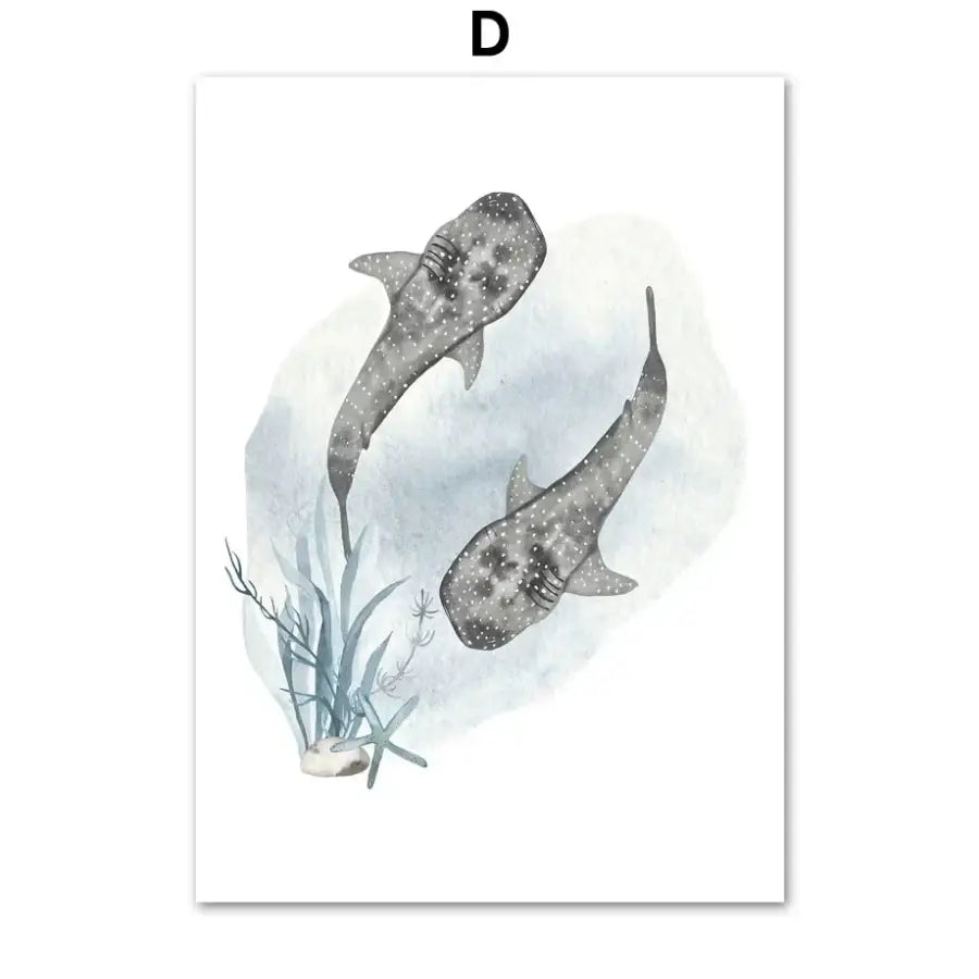 Affiche animaux marins des profondeurs - D / A4 21X30 cm