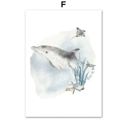 Affiche animaux marins des profondeurs - F / A4 21X30 cm
