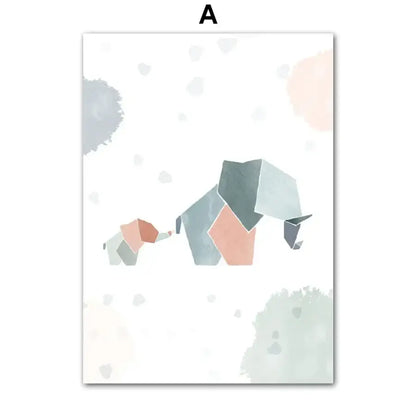 Affiche aquarelle tangram - A / A4 21X30 cm Unframed