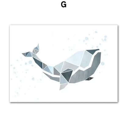 Affiche aquarelle tangram - G / A4 21X30 cm Unframed