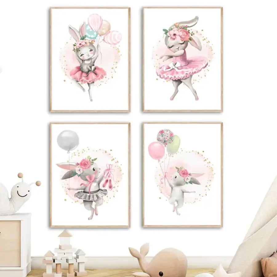 Affiche danseuse lapin ballerine - affiche