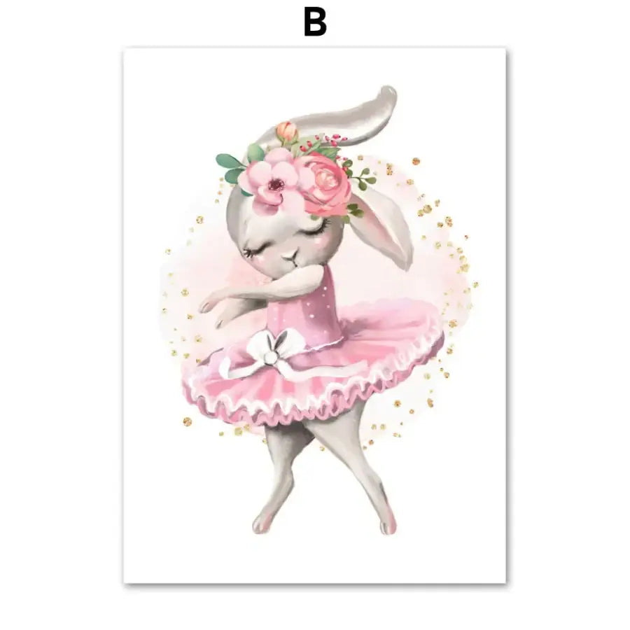 Affiche danseuse lapin ballerine - B / A4 21X30 cm Unframed