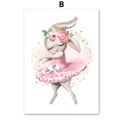 Affiche danseuse lapin ballerine - B / A4 21X30 cm Unframed
