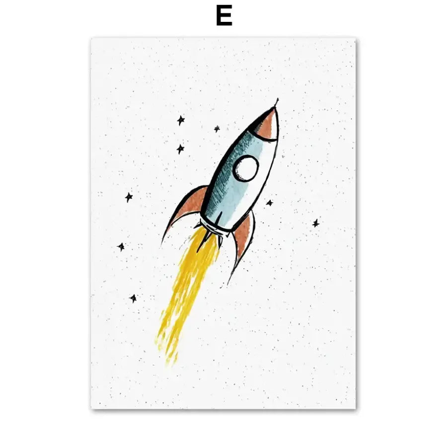 Affiche dessin espace - E / 50X70 cm Unframed - affiche