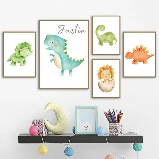 Affiche dinosaure aquarelle