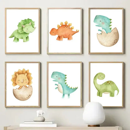 Affiche dinosaure aquarelle - affiche