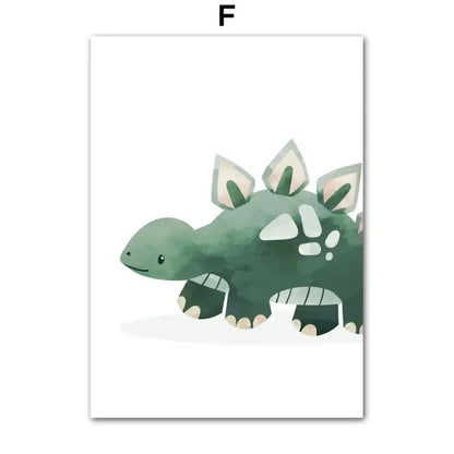affiche dinosaure aquarelle kawai - F / 30X40 cm Unframed