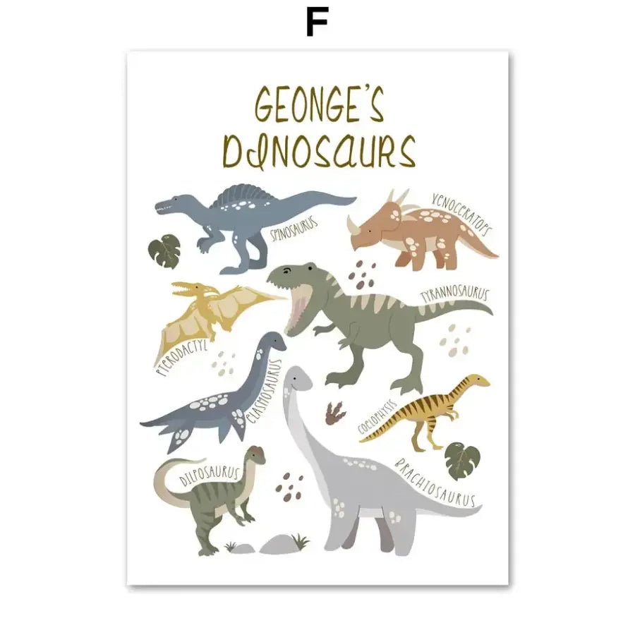 Affiche dinosaure personnalisée - F / A4 21X30 cm Unframed