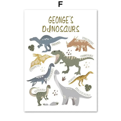 Affiche dinosaure personnalisée - F / A4 21X30 cm Unframed