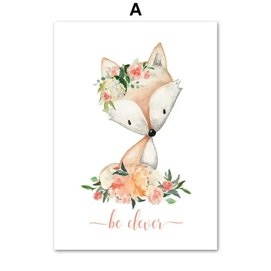 Affiche fleuries animaux - A / 50X70 cm Unframed - affiche