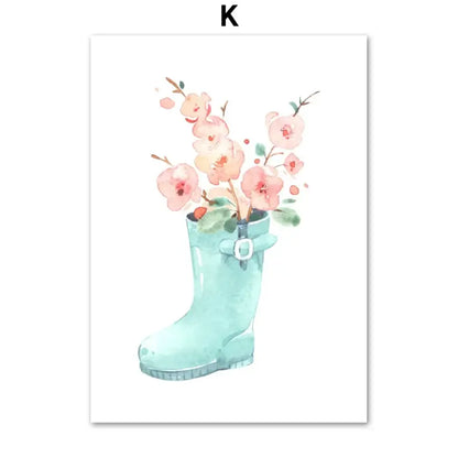 Affiche personnalisable fillette et fleurs - K / 40X50 cm