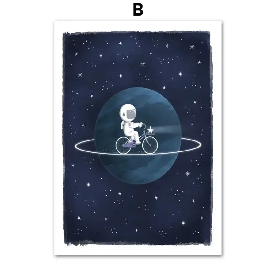 Affiche petit astronaute dans l’espace - B / 30X40 cm