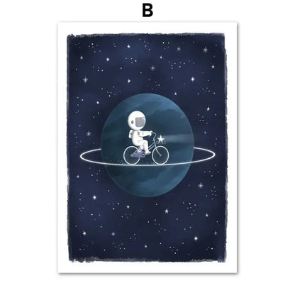 Affiche petit astronaute dans l’espace - B / 30X40 cm