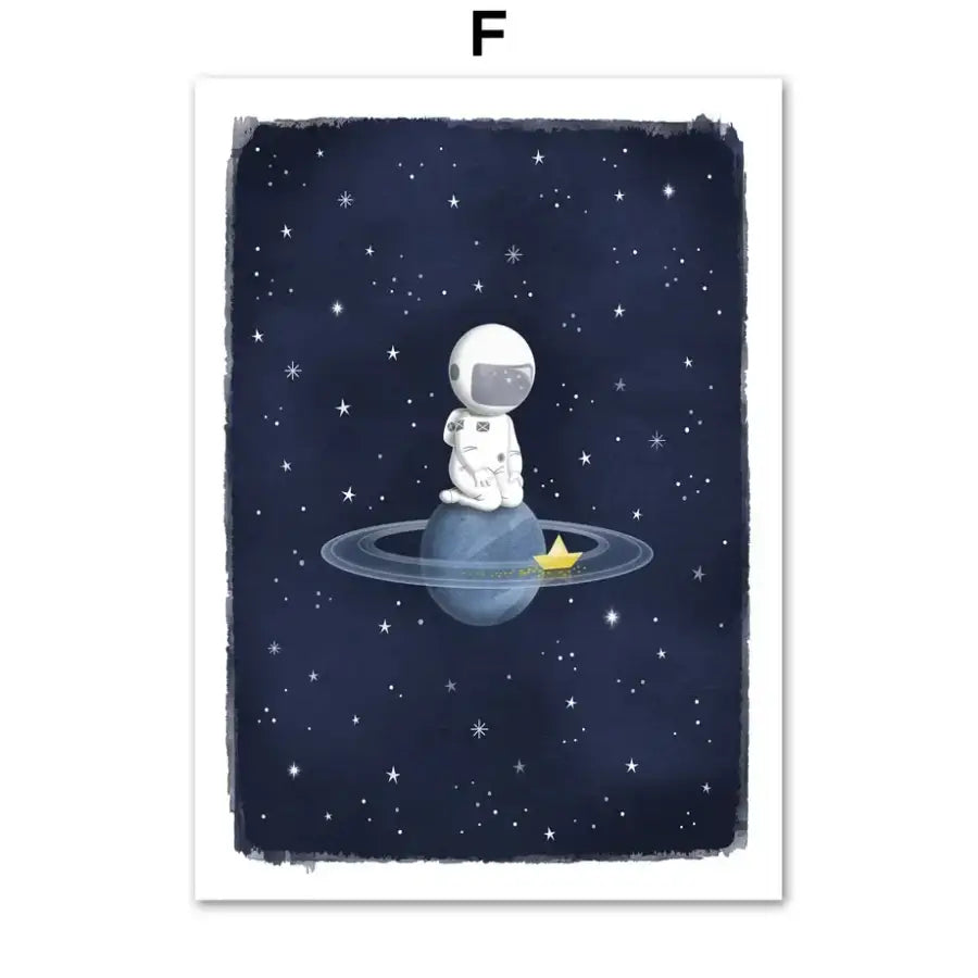 Affiche petit astronaute dans l’espace - F / 30X40 cm