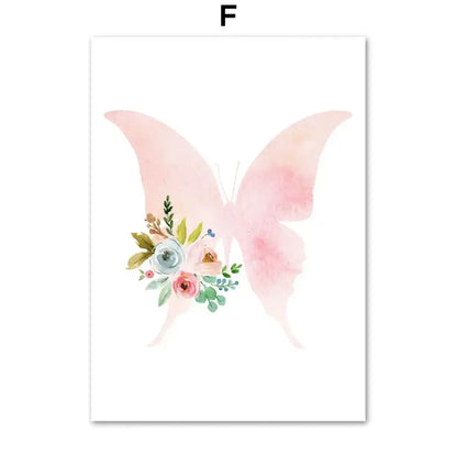 Affiche petite fée et papillons - F / A4 21X30 cm Unframed