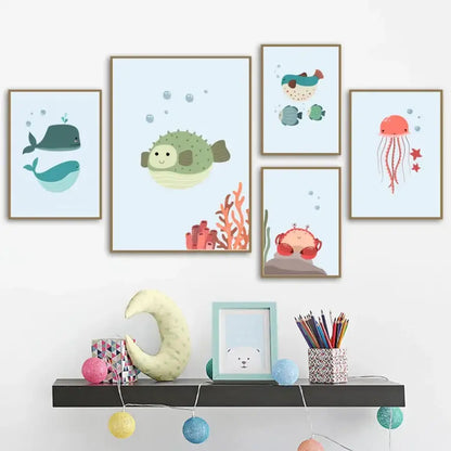 Affiche poster enfant alphabet de la mer - affiche