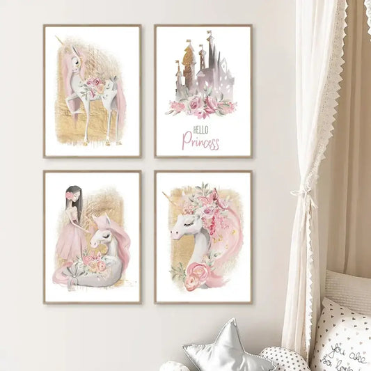 Affiche Princesse et licorne - affiche