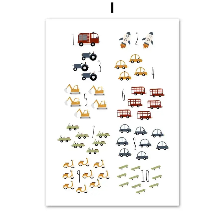 Affiche véhicules et animaux vintage - I / 40x60cm