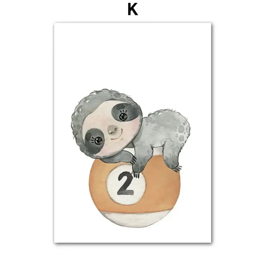 Affiches animaux ballons de sport - K / 30X40 cm Unframed