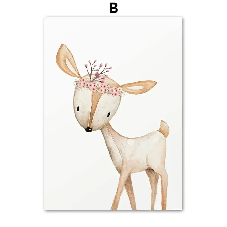 Affiches animaux et fleurs bohème - B / 30X40 cm Unframed