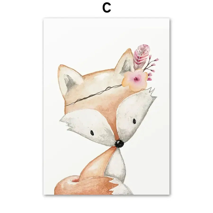 Affiches animaux et fleurs bohème - C / A4 21X30 cm