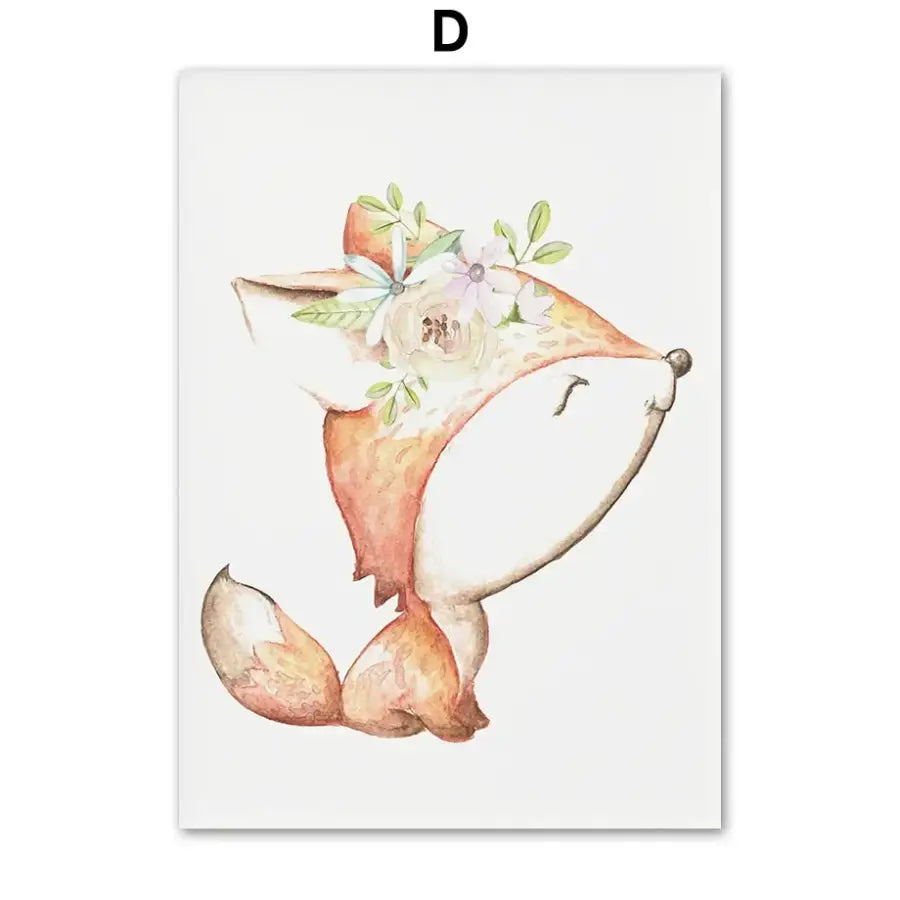 Affiches animaux et fleurs bohème - D / 50X70 cm Unframed