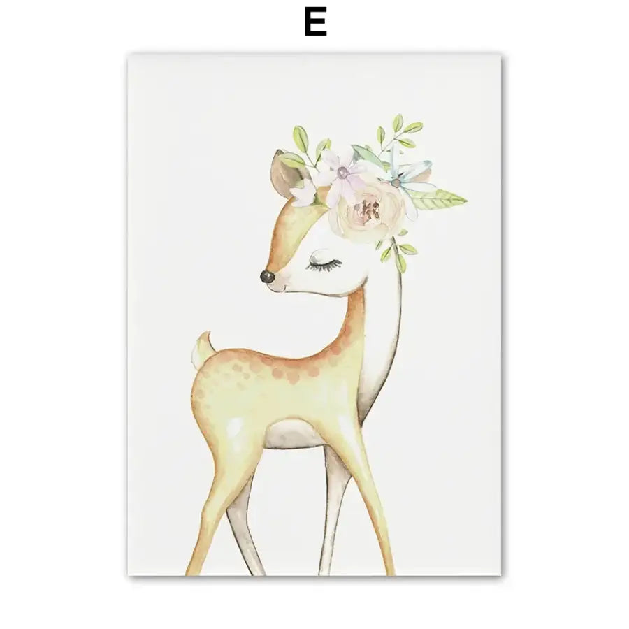 Affiches animaux et fleurs bohème - E / 60X80 cm Unframed