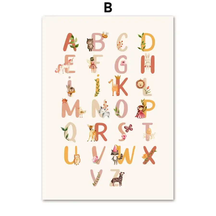Affiches fée et alphabet - B / 30X40 cm Unframed - affiche