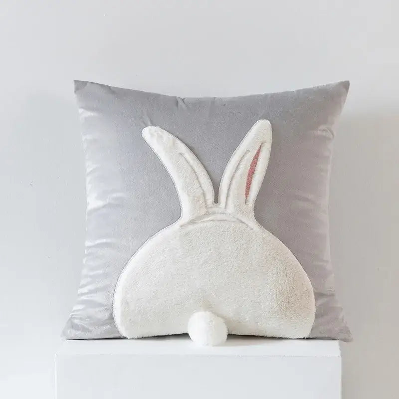housse de coussin lapin 3D - bunny grey 1 / Pillow cover