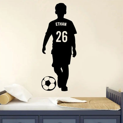 stickers silhouette football chiffre et prénom personnalisés – kidyhome