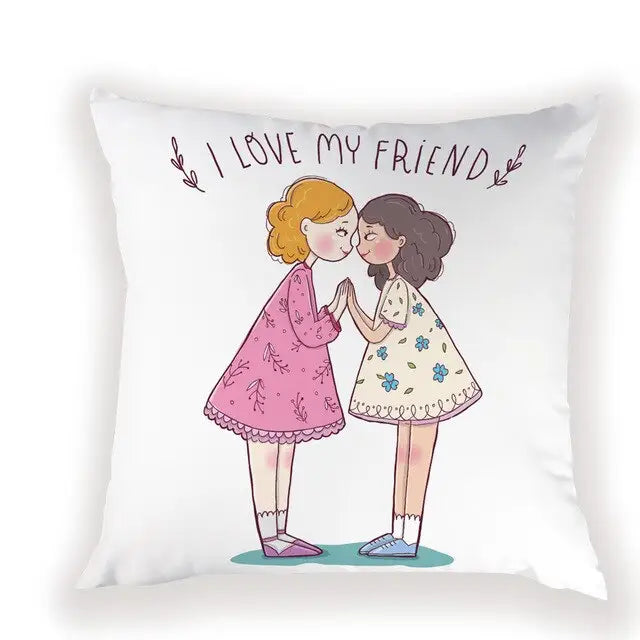 Housse de coussin fille girly 45*45cm - kidyhome