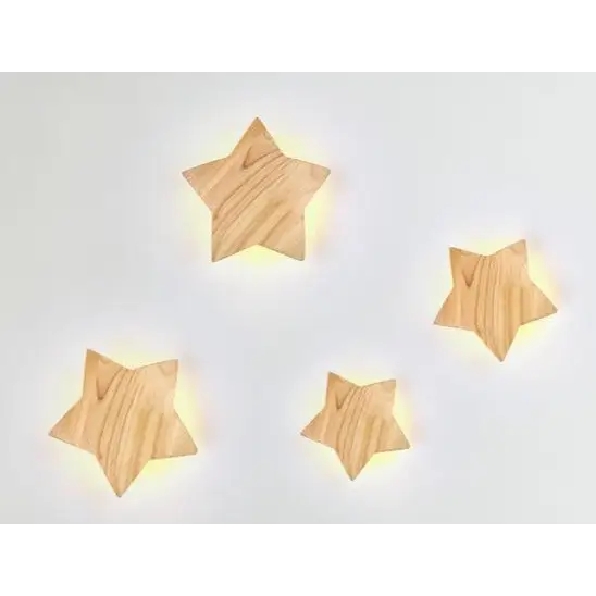 Lampe applique étoile en bois LED - kidyhome
