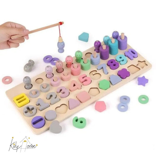 Montessori jeu en bois de pêche magnétique - kidyhome