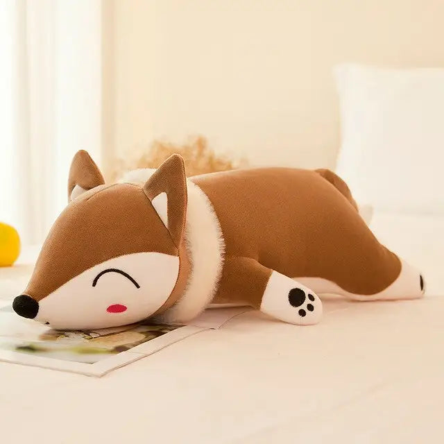 Peluche coussin kitsune le Renard Kawaii prénom personnalisable - kidyhome