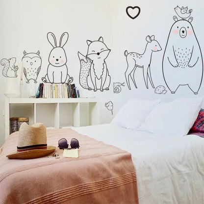 Sticker mural INSPIO pour chambre d´enfant avec les animaux de la forêt