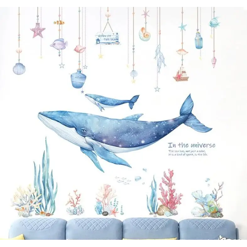 Stickers décors marins et baleine - kidyhome